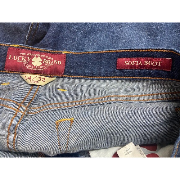 Lucky Brand Sofia Boot Jeans size 14 /32 Long Denim Mid Rise - Picture 4 of 6